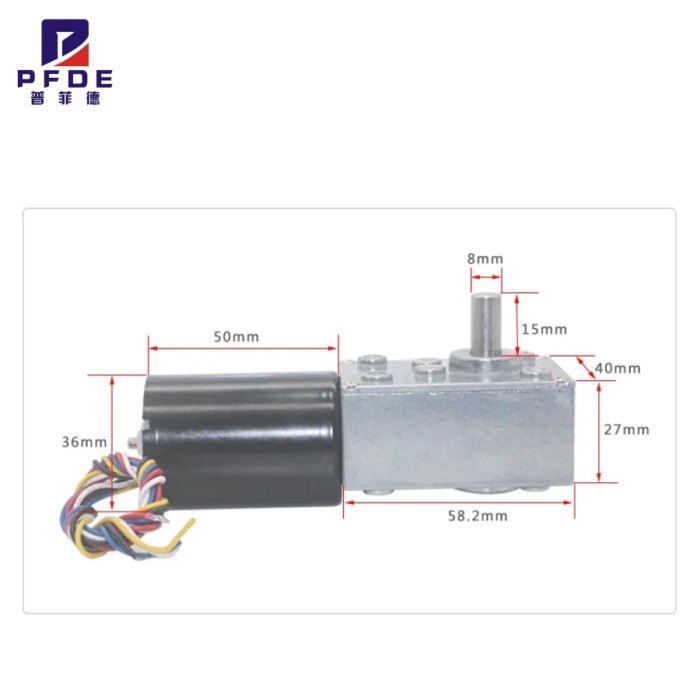 NEW  5840-3650 24V DC BLDC Brushless Worm Geared reduction Motor High Power 60KG Large Torque Silen