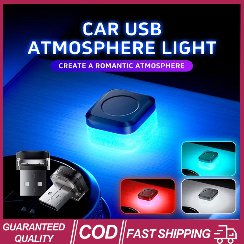 ผู้ขายสุดฮอต ﻿4pcs mini Car nerior Ambient Atmosphere Light USB ไฟอ่านหนังสืออัตโนมัติแถบตกแต่งอะไหล่รถยนต์