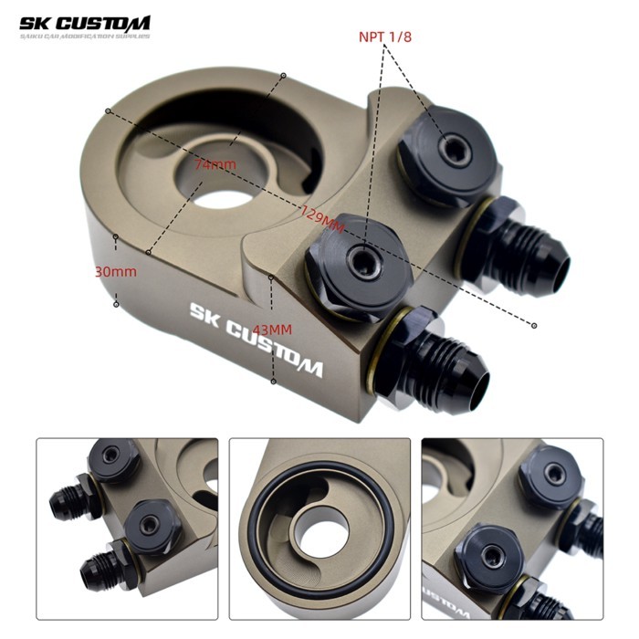 SK CUSTOM Engine Oil Cooler Kit for Nissan Fairlady 350Z Z33 3.5L VQ35DE 370Z Z34 3.7L VQ37VHR Car