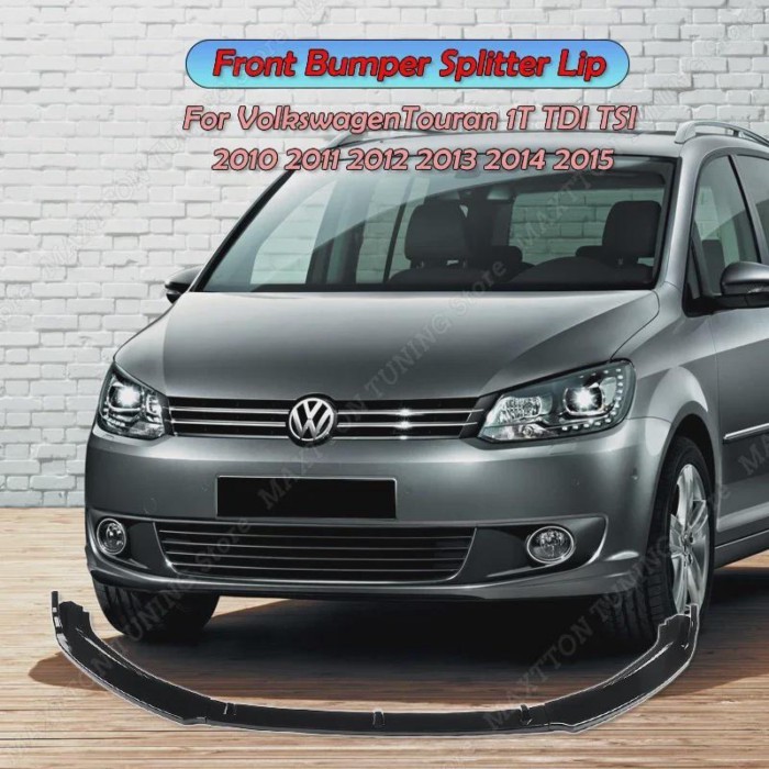 For Volkswagen Touran 1T TDI TSI 3Pcs Car Front Bumper Splitter Lip Spoiler Diffuser Tuning Guard 2