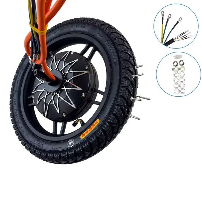 14 inch 36V-72V 1500W-5000W electric bicycle high speed motor 120km/h suitable for hub motor brushl