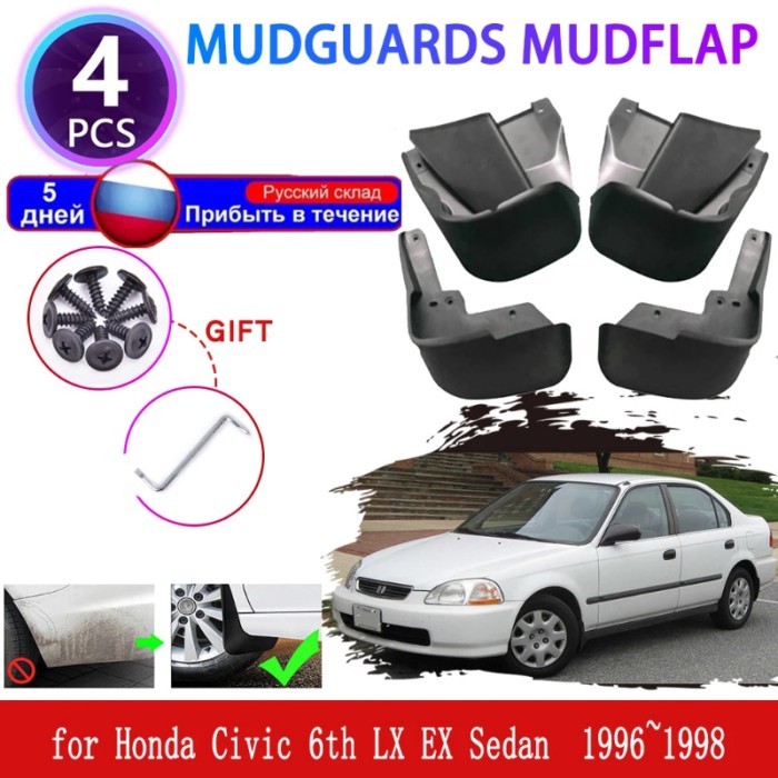 4pcs Car Mudguards for Honda Civic 6th LX EX Sedan 1996~1998 1997 Mudflaps Fender Mud Flares Flap S