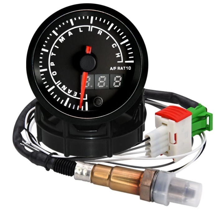 A 52mm Narrowband Air Fuel Ratio Gauge Kit 7 Colors LED Digital AFR Meter with Narrowband O2 Oxygen
