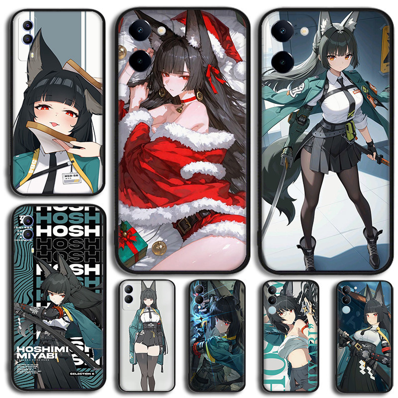 หลายรูปแบบTPUเคสโทรศัพท์สีดําอะนิเมะการ์ตูนZenless Zone Zero Hoshimi Miyabi (DMB5) สําหรับVivo Y18 Y