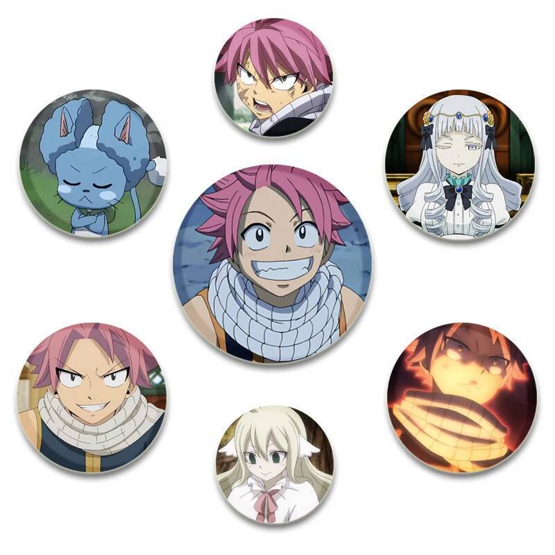 ตัวละครจากการ์ตูน Natsu Dragneel/Wendy Marvell/Wendy Marvell/Wendy Marvell Pins Tinplate Badge เข็มก