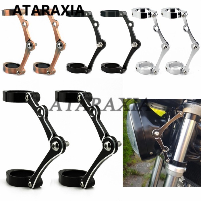 For 39mm-41mm Headlight Bracket Mount Clamp Fork Tube Light Holder Motorcycle Bobber Cafe Racer Uni