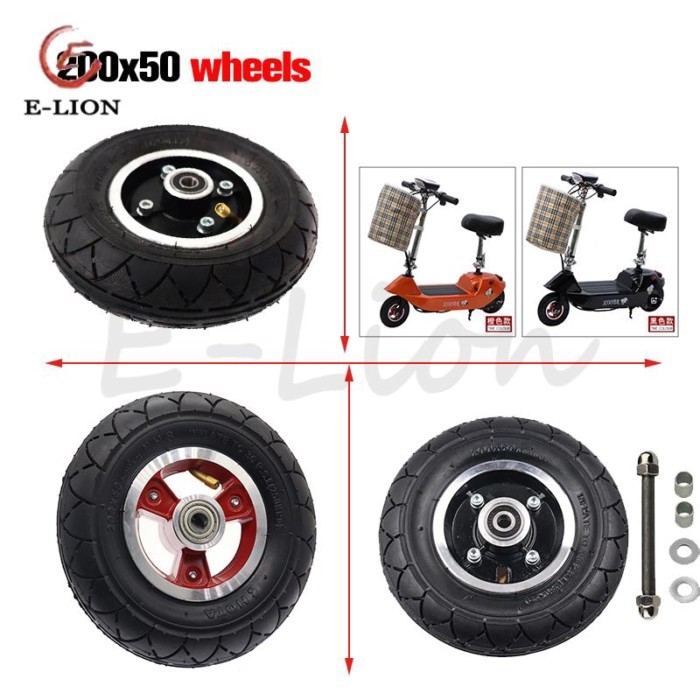 200x50 Inner Tube Outer Tire 8 Inch Wheel Tyre with Hub for Electric Scooter Razor E100 E200 Razor