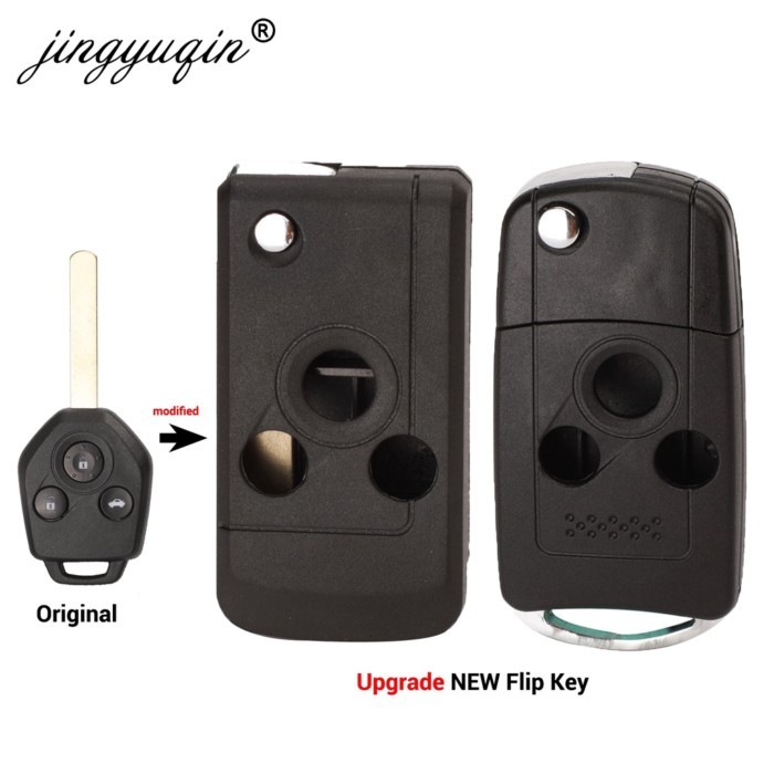 jingyuqin Modified 3 Button Flip Car Key Case Shell for Subaru Forester Outback XV Legacy Folding R