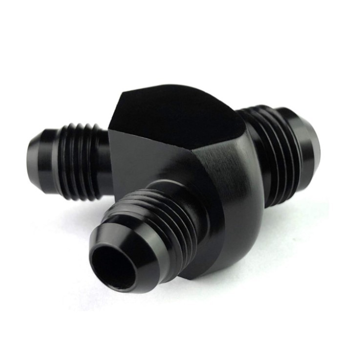 Aluminum 6AN to AN 6 male block 3 way fuel y fitting adapter 3 x 6AN 9/16-18 male flare thread Y ty