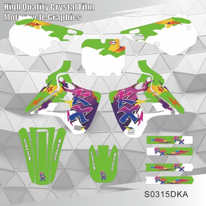 For KAWASAKI KX 125 KX 250 KX125 KX250 1990 1991 Full Graphics Decals Stickers Motorcycle Backgroun