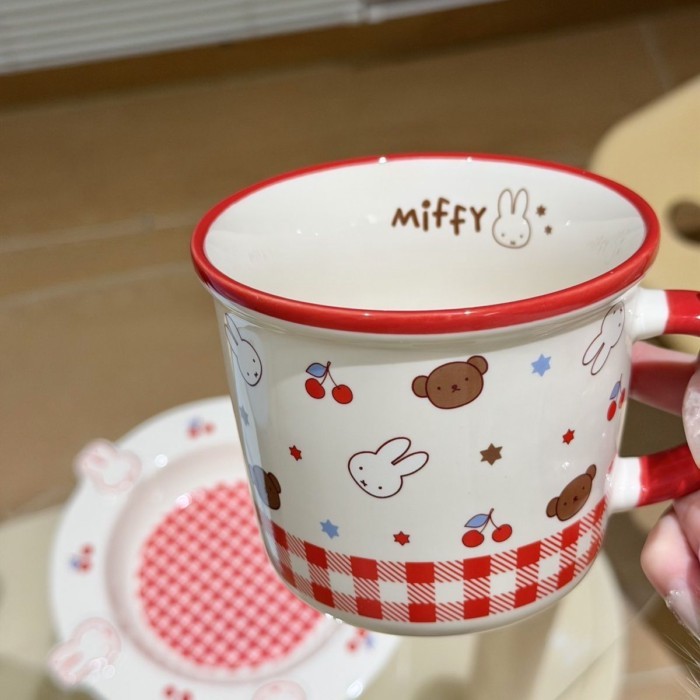มิฟฟี่ เซรามิคเชอร์รี่จานอาหารค่ําถ้วยน้ําครัวเรือนชามผลไม้