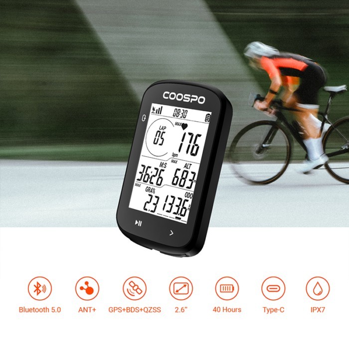 COOSPO CS300 Bike Speedometer Odometer For Strava TP Bluetooth ANT+ Slope Altitude APP Sync Wireles