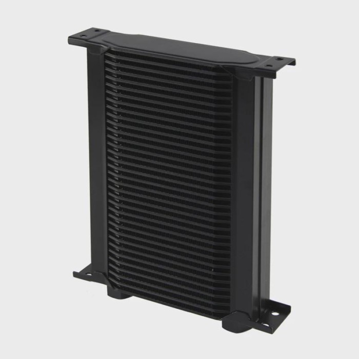 Black 10/13/16/19/25/34/44 Row Oil Cooler Universal Transmission Engine M22×1.5 Female Ports 128MM