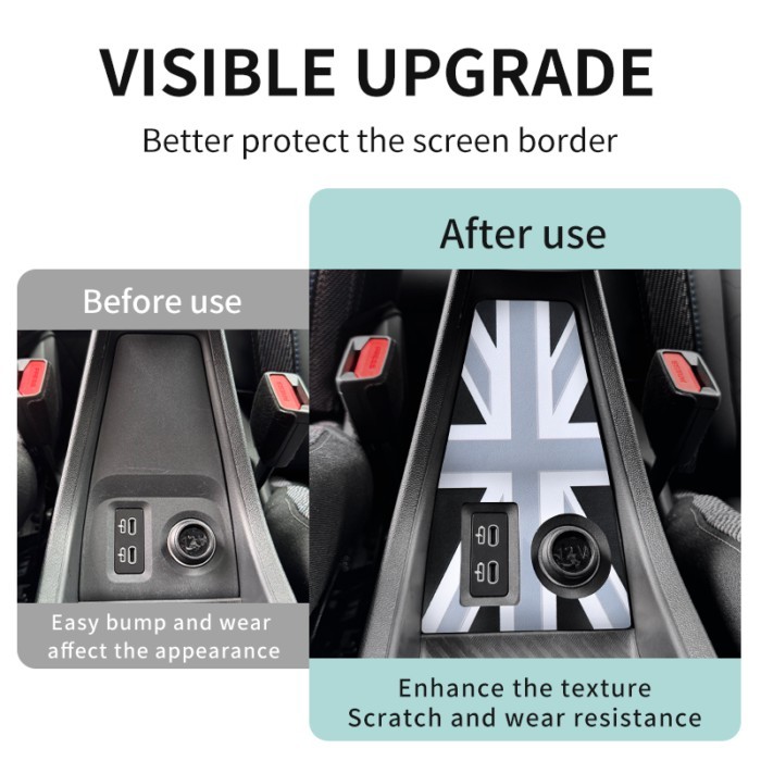 Car Charging Panel Decorative Sticker For Mini Cooper S JCW F65 F66 F67 2025 PU Leather Cigarette L