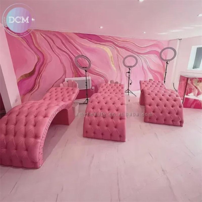 2025 Memory Foam Curved Mattress, Pink Eyelash Bed, Legiash Beauty Luxury Bed, Lash Tech Salon Beds
