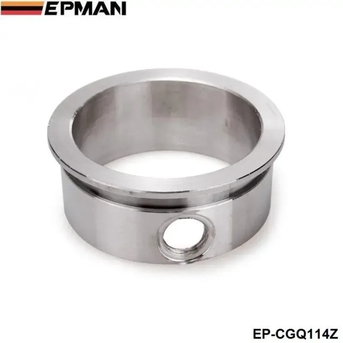 EPMAN 3" V-Band Flange With Integrated O2 Bung Port, Stainless Steel ,Wideband Port EP-CGQ114Z