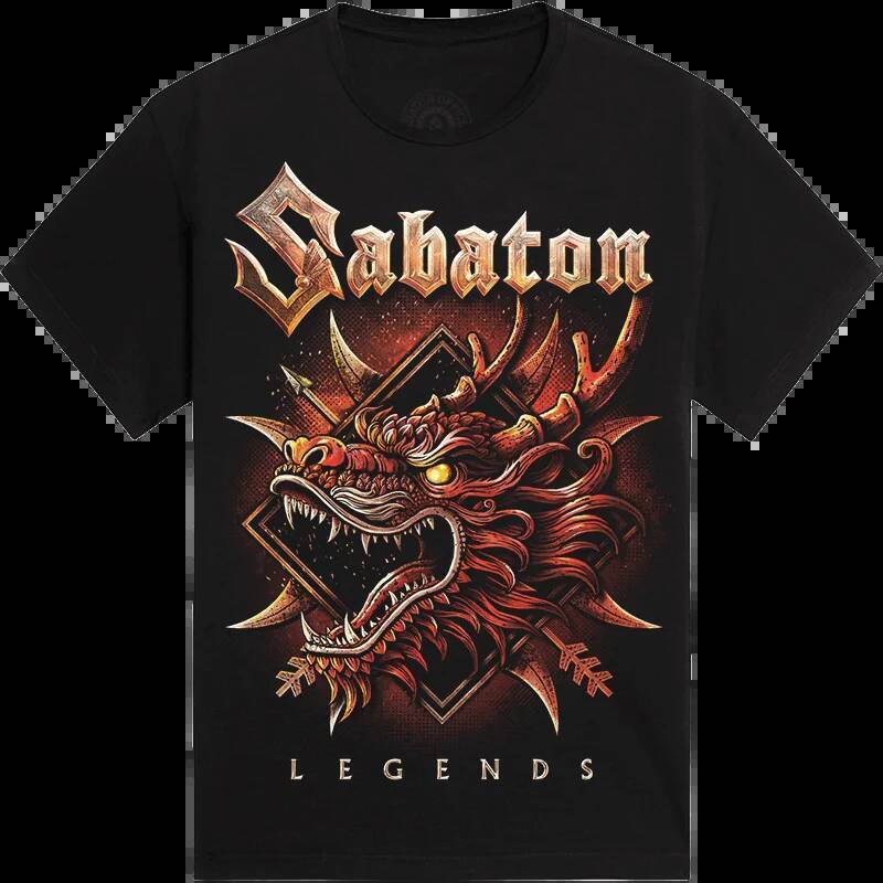 Tiger Among Dragons เสื้อยืด Sabaton Global Tour Mercah พิมพ์ Tee ผู้ชายผู้หญิงคลาสสิก Rock และ Roll