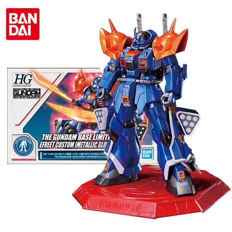 Bandai Genuine Gundam Model Kit Anime Figure HG Efreet Custom Metallic Gloss Injection Anime Action