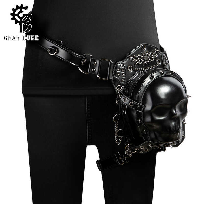 TEMU Amazon Cross-Border ขายร้อน Creative Skull สุภาพสตรี Messenger กระเป๋า Multi-Carry Dark Punk รถ