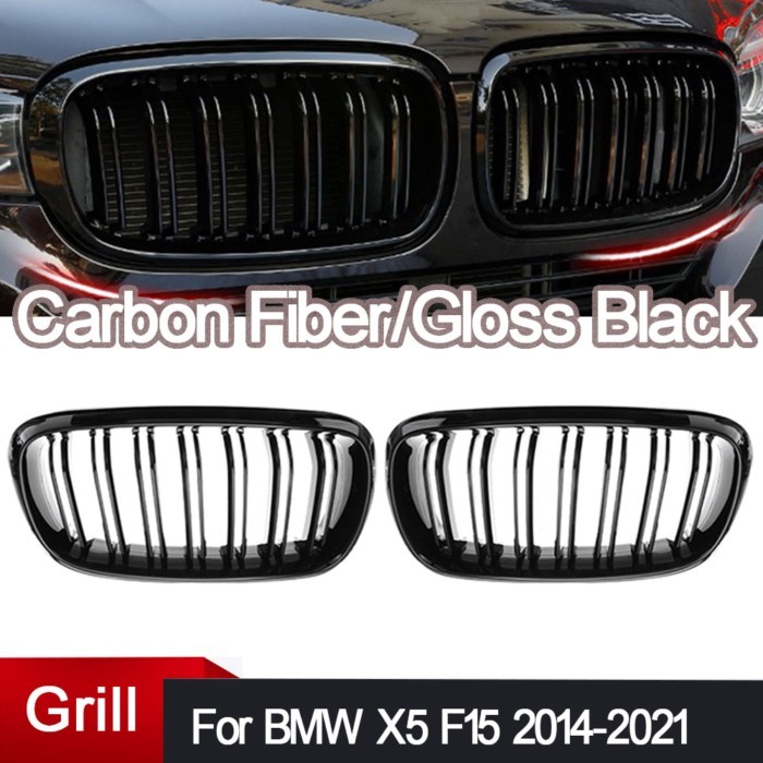 Car Grille Grill Front Kidney Glossy Double Slat For BMW X5 F15 X6 F16 X5M F85 X6M F86 Car Accessor
