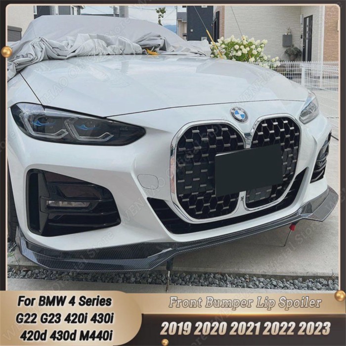 Front Bumper Lip Spoiler Body Kit Tuning For BMW 4 Series G22 G23 420i 430i 420d 430d M440i 2019-20