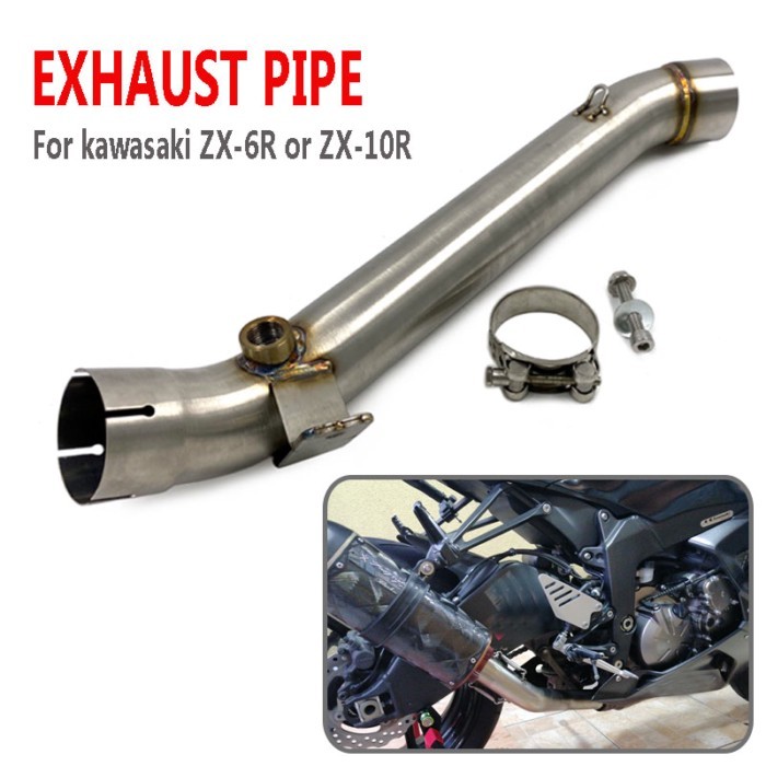 ZX6R ZX10R exhaust contact pipe connector slip on For Kawasaki ZX-10R 2008-2017 motorcycle exhaust