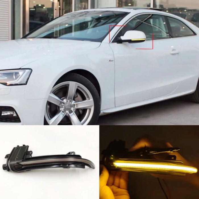 2PCS For Audi A4 A5 S5 A3 8P B8.5 RS3 RS4 RS5 Dynamic LED Turn Signal Light Sequential Mirror Indic