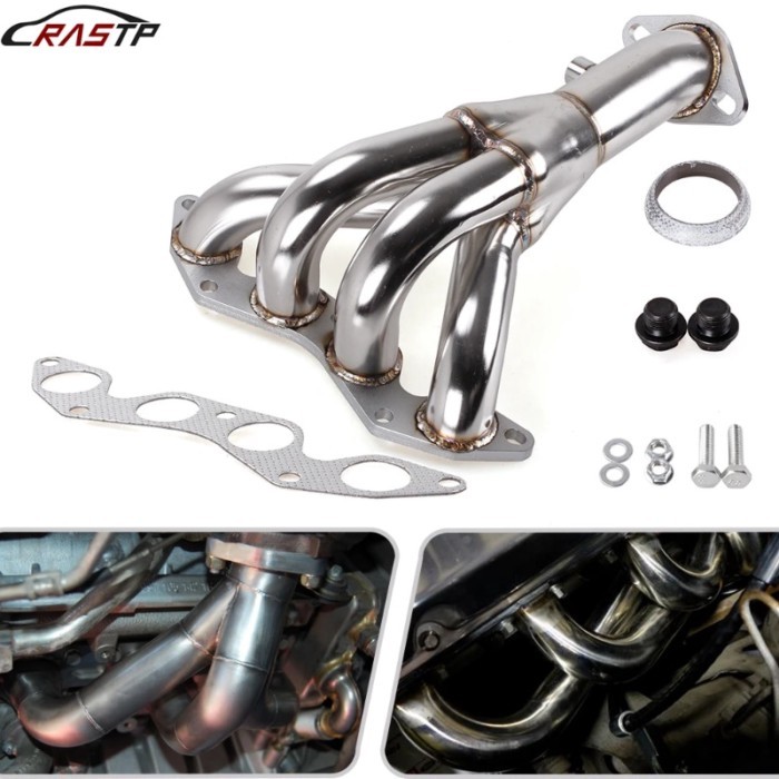 RASTP-High Qualtiy Stainless Steel Racing Manifold Header Exhaust For 01-05 HONDA CIVIC DX/LX D17 1