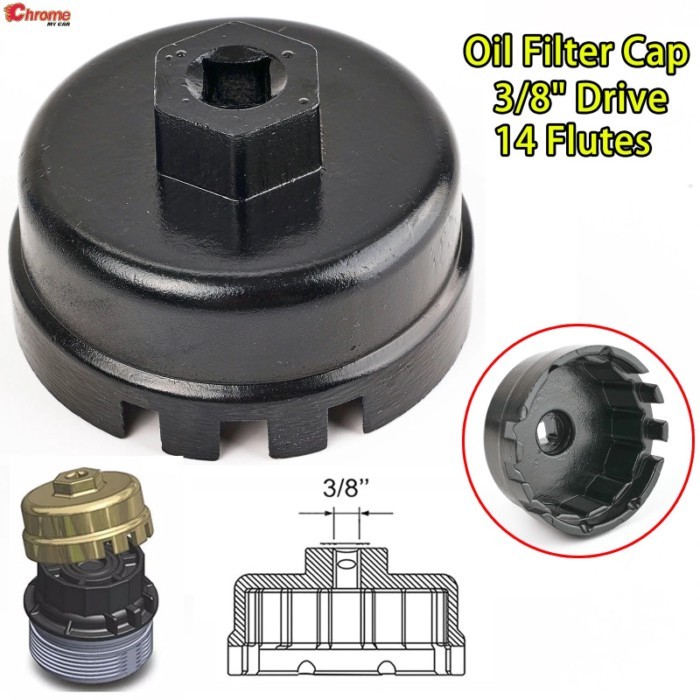 Car Parts Removal Tool Cap Oil Filter Wrench Socket 14 Flutes 3/8" For Toyota Prius Corolla Rav4 Au