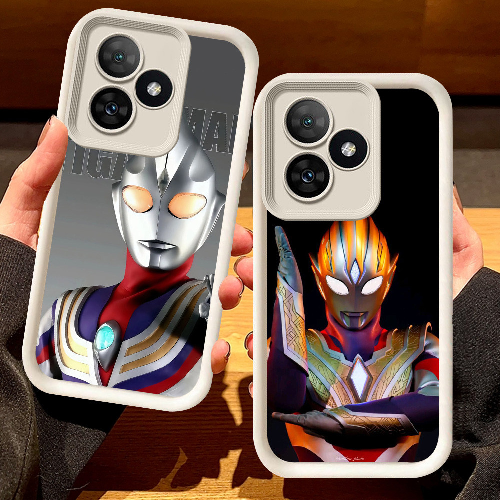 G-57 Ultraman Casing สําหรับ Realme C61 C51 C67 Note 60 50 C53 C55 สีดําและสีขาว