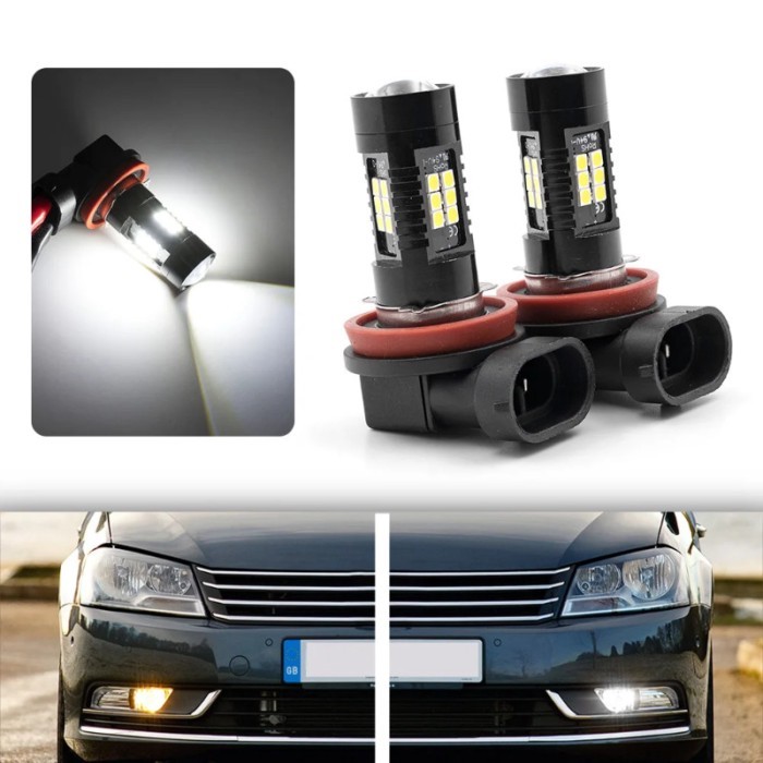 2Pc White Canbus No Error H8 LED Fog Light Bulb For 2010 2011 2012 2013 2014  VW PASSAT B7 LED Driv