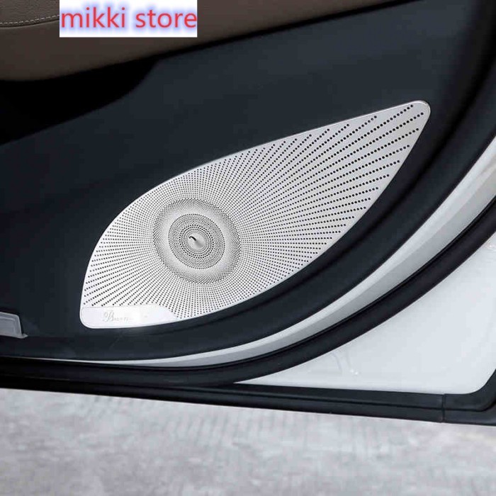 Car Styling Interior Door Stereo Speaker Net Circle Cover Trim For Mercedes Benz E Class W213 - 4pc