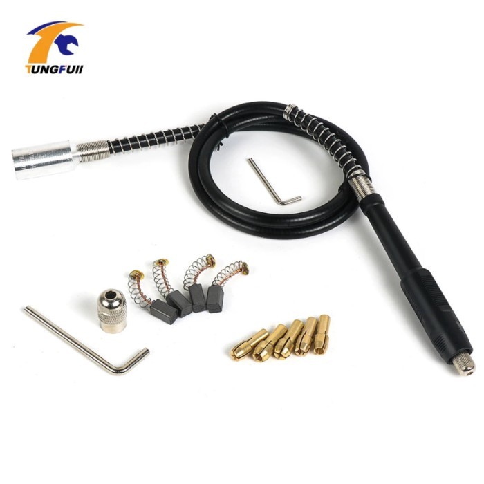 Tungfull Tool Set For Engraver Electric Machine Flexible Shaft Mini Drill Chuck Dremel Accessories