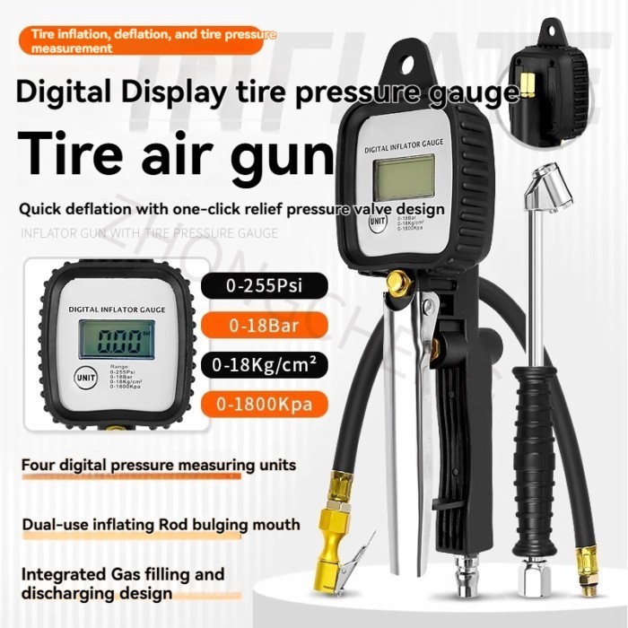 Digital Electronic Tire Pressure Gauge, Car Tire Filling Gun Barometer Inflation Pressure Gauge Inf
