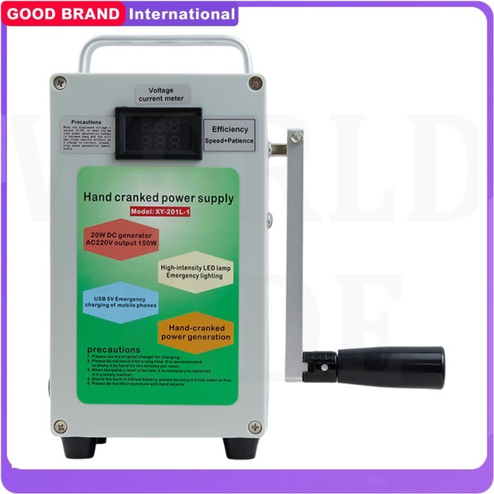 Manual Hand Crank Generator 5V 12V 220V 30W Emergency Power Bank Mobile Phone Charging Treasure XY-