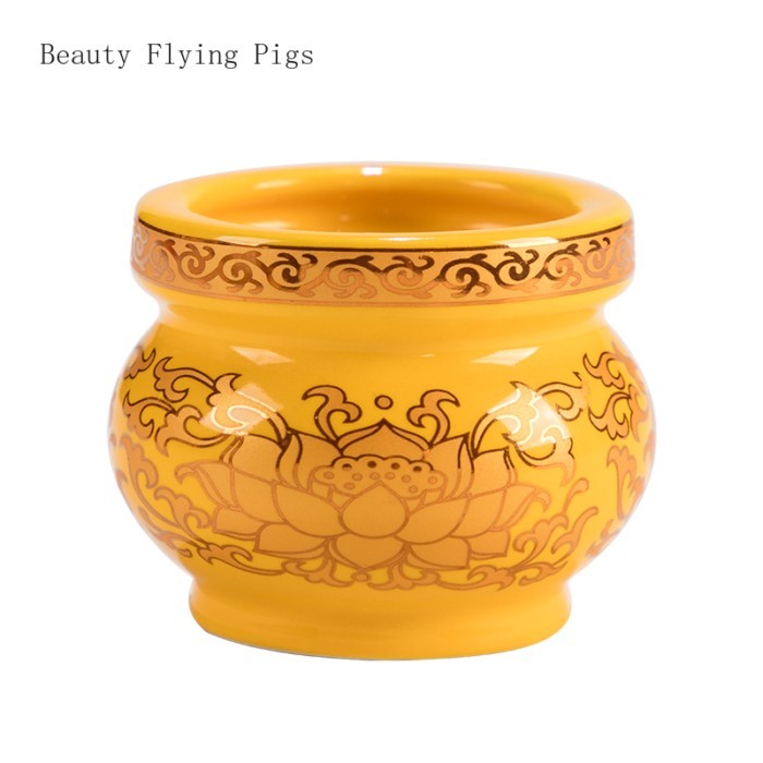6x5cm Chinese ceramic incense burner outdoor portable small incense burner for Buddha worship and h