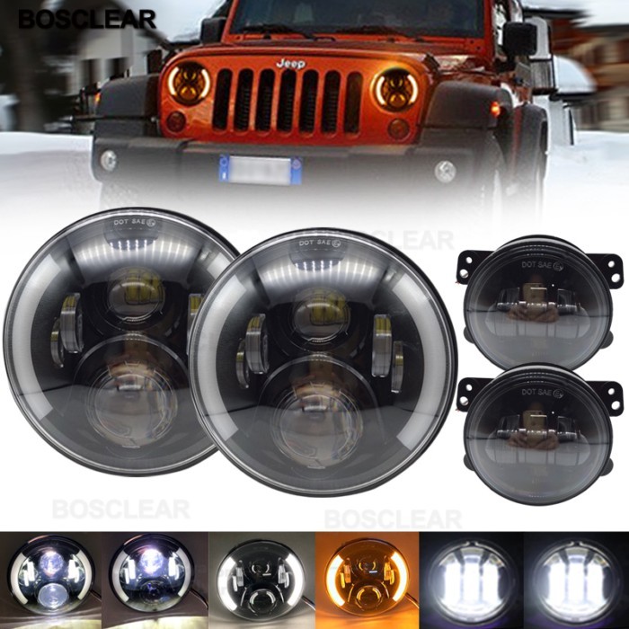 For Lada 4x4 urban Niva Jeep Wrangler Land Rover Hummer H1 H2 LED Headlights with Turn Signal Light