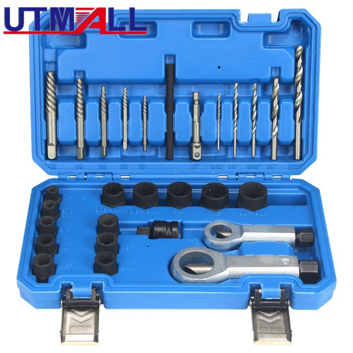 28Pcs Damaged Nut Screw Remover Set Broken Nut Bolt Extractor Rust Nut Screw Removal Tools Kit Stuc