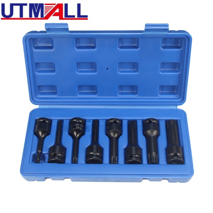 1/2-inch Impact Torx Socket Bit 8Pcs 1/2" Drive TORX Screwdriver Bits T30-T80 Sizes Torx Key Wrench