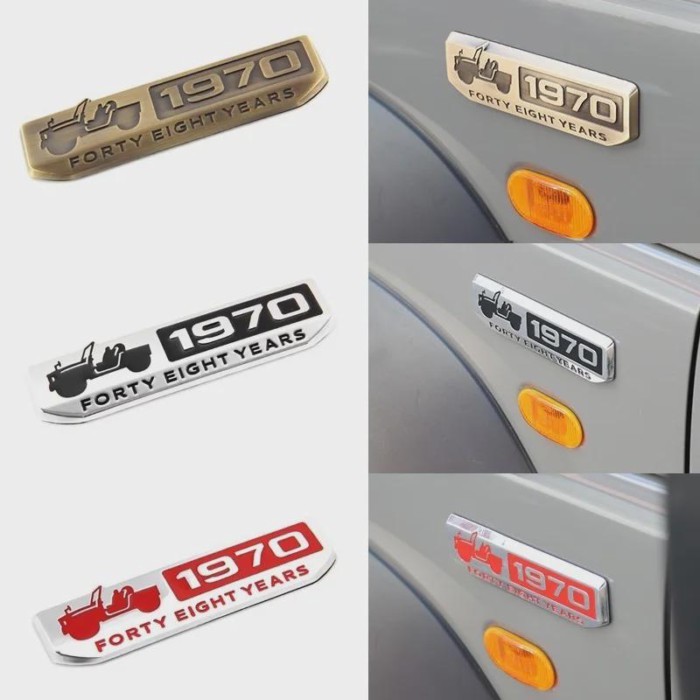 Car Logo 1970 Commemorative Mark Metal 3D Sticker  Exterior Accessories For Suzuki Jimny JB23 JB43