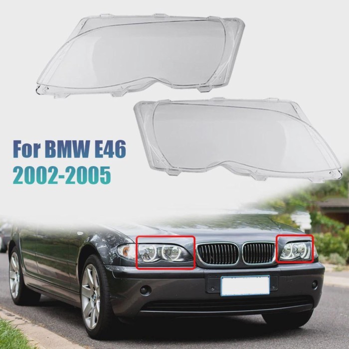 1Set Car Lights Headlight Lens Cover HeadLamp For BMW E46 318i 320i 325i 325xi 330i 330xi 2002-2005
