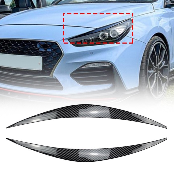 For Hyundai I30N MK3 Hatchback 2017-2019 Car Headlight Eyebrows Headlamp Eyelid Cover Trim ABS Car