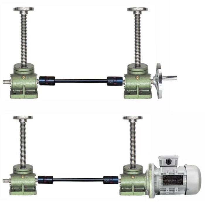 SWL screw lift small hand-cranked electric screw lift 4 units 2 linkage platforms