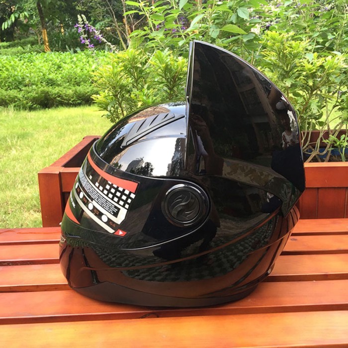 Original Safety Black Helmet Lovely Cat Ears Motorcycle Helmet Racing Antifog Personality Design Fu
