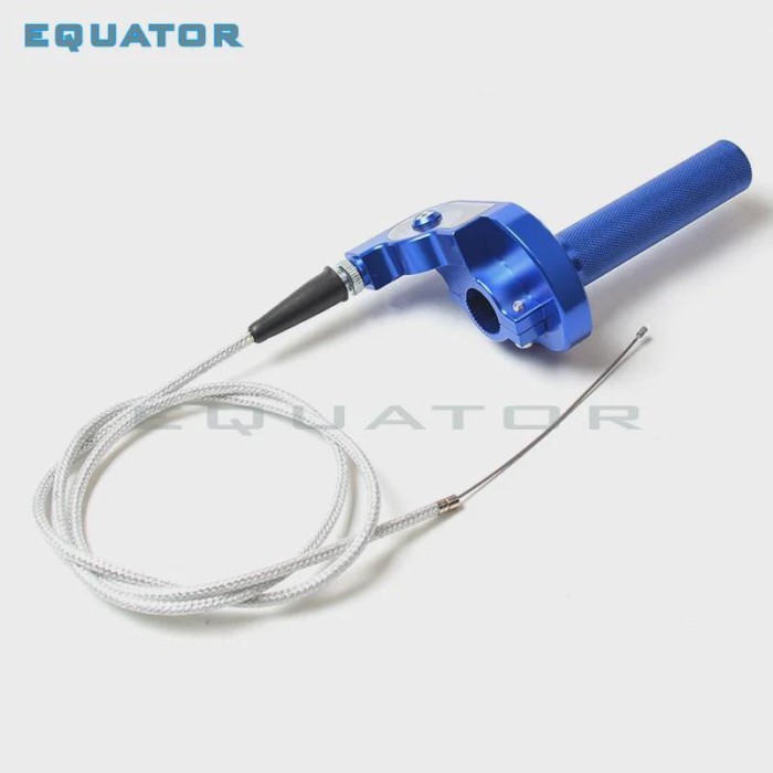 CNC Blue 1/4 Quarter Turn  Alloy Quarter Turn Quick Twister with Throttle Cable For 200/250/350cc D