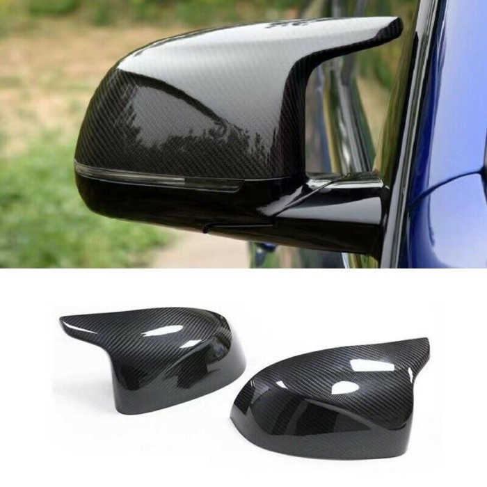 M LOOK REAL CARBON FIBER SIDE MIRROR COVER CAPS FOR BMW F97 X3M F98 X4M F95 X5M F96 X6M