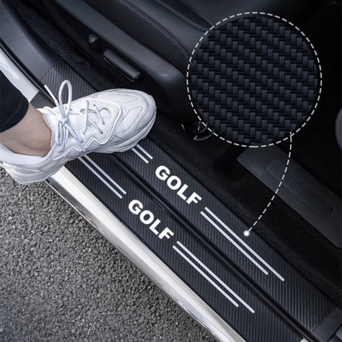 Carbon Fiber Anti Scratch Scuff Pedal For VW Golf 4 5 6 7 R400 TCR MK2 MK4 MK5 MK6 MK7 Car Door Sil