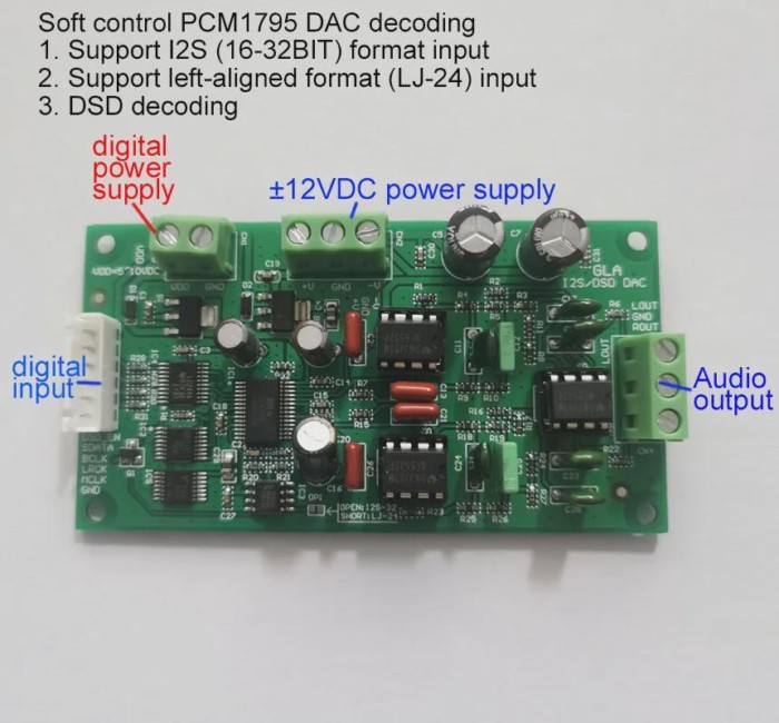HIFI Soft Control PCM1795 I2S/DSD DAC Decoder Board