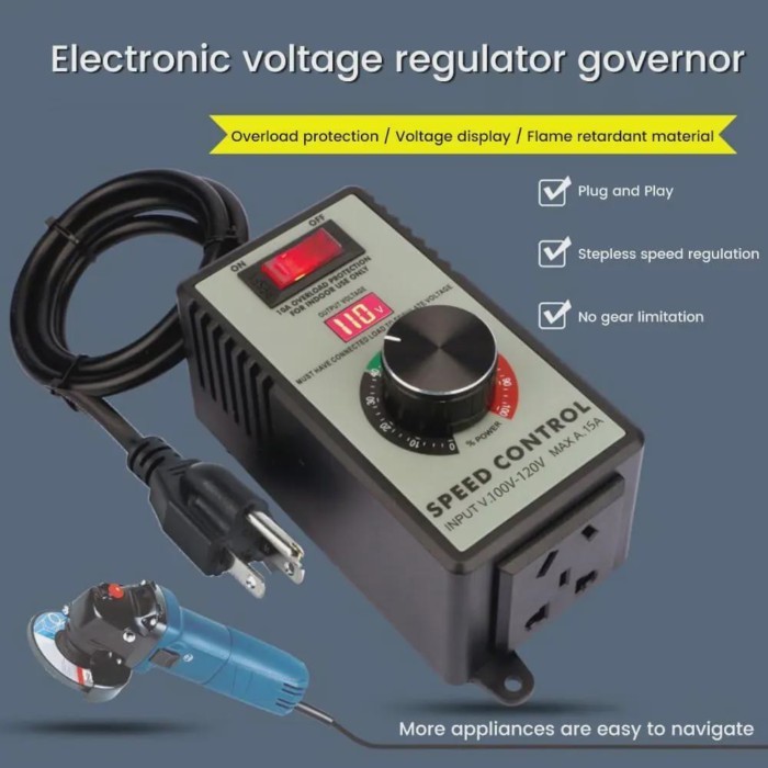 Angle Grinder Governor Speed Controllers Switch Hand Drill Polishing Fan Stepless Motor Speed Contr