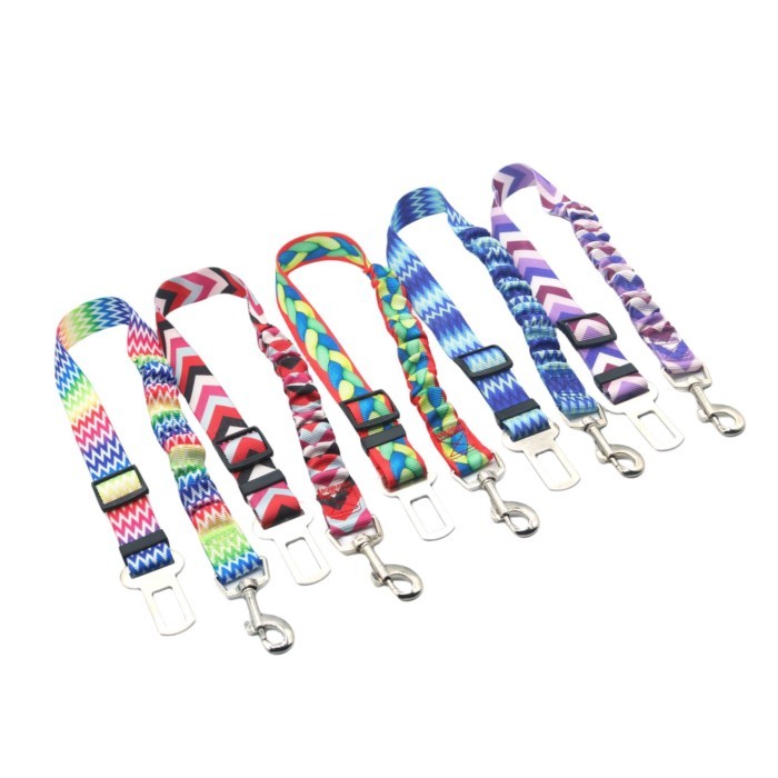 Dog Seat Belts Car Seat Belts Dog Seat Belts Adjustable Durable Anti Nylon Printed Fabric Tethers P